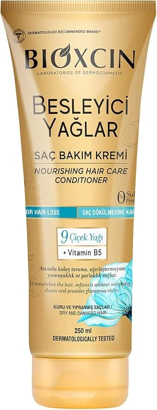 Bioxcin Besleyici Saç Bakım Kremi – 9 Çiçek Yağı, B5 Vitamini ve BioComplex B11 İçeren Yoğun Nemlendirici Krem – 250 ml – Kuru ve Yıpranmış Saçlar İçin — Saç bakımı
