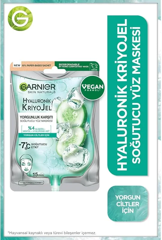 Garnier Hyaluronik Kriyojel Yorgunluk Karşıtı Soğutucu Yüz Maskesi — Cilt bakımı