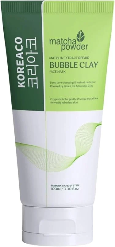 Koreaco Matcha Mucize Bubble Clay Yüz Maskesi, Gözenek Temizleyici Yenileyici Köpüren Yüz Maskesi 100 ml — Cilt bakımı