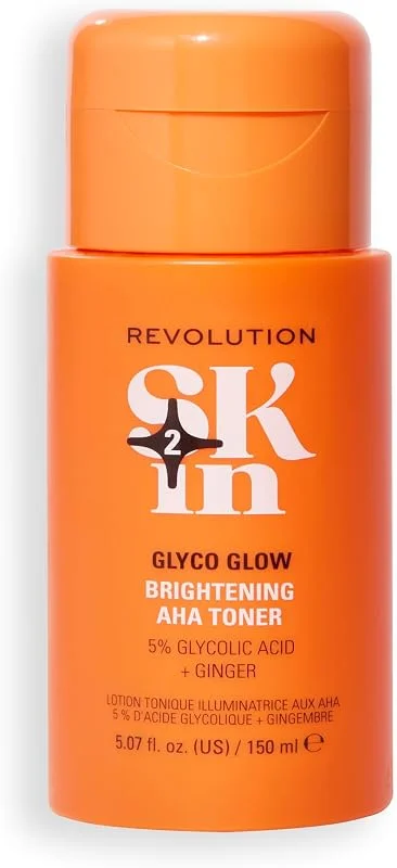 Revolution SKin, Glyco Glow Brightening toner, parlak bir cilt için glikolik asitli açıcı yüz toneri, vegan ve hayvanlar üzerinde denenmemiştir, 150 ml — Cilt bakımı