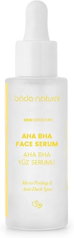 Bade Natural Aha Bha Ton Eşitleyici Canlandırıcı, Peeling Etkili Yüz Serumu 30 ml — Cilt bakımı