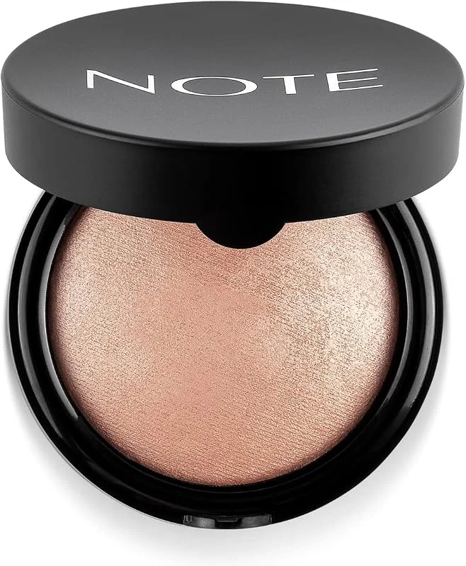 Note Cosmetics Baked Powder 01 Stardust Işıltılı Bitişli Highlighter Toz Yüz Pudrası — Makyaj