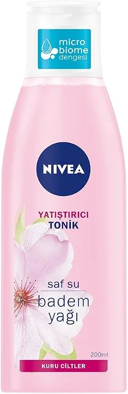NIVEA Yatıştırıcı Kuru Ciltler, Yüz Temizleme, Saf Su ve Badem Yağı Tonik (200 ml) — Cilt bakımı