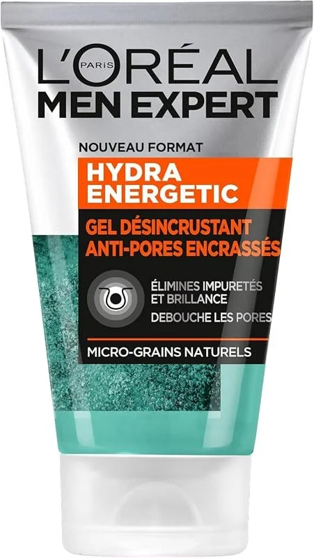 L'Oreal Paris Men Expert - Erkekler İçin Gözenek Açıcı Temizleme Jeli - Peeling Etkili Yüz Bakımı - Doğal Mikro Taneciklerle Zenginleştirilmiş - Tüm Cilt Tipleri İçin - Hydra Energetic - 100 Ml — Cilt bakımı