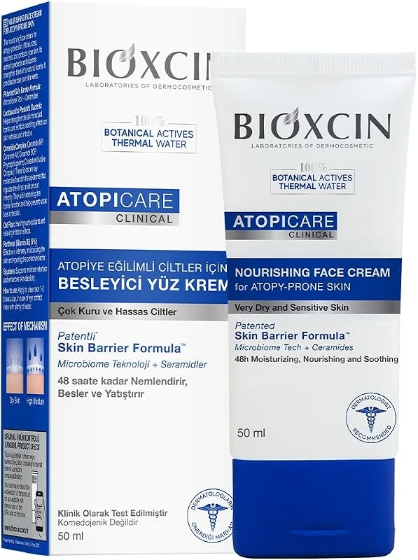 Bioxcin Atopicare Besleyici Krem 50 ml – Atopiye Eğilimli Kuru Ciltler İçin, Seramid Kompleksli, Prebiyotik, Pantenol ve Skualen İçerikli Nemlendirici — Cilt bakımı