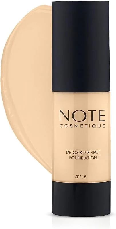 Note Cosmetics Detox & Protect 02 Natural Beige Canlandırıcı Etkili SPF 15 Kapatıcı Fondöten — Makyaj
