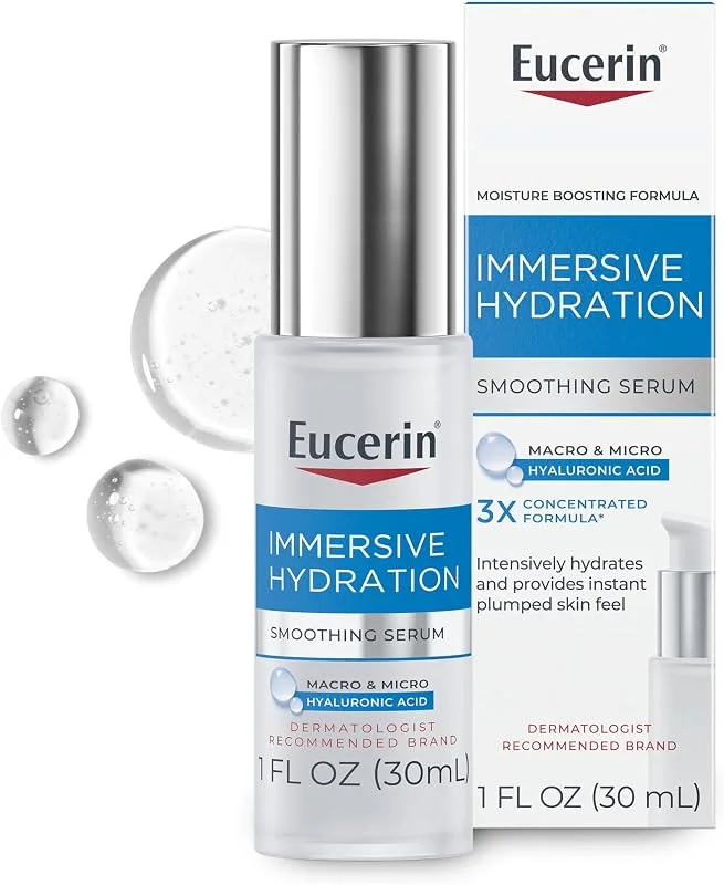 Eucerin Yüz Sürükleyici Nemlendirici Nem Artırıcı Yüz Serumu, Ultra Hafif Hyaluronik Asit Serumu İnce Çizgileri ve Kırışıklıkları Düzeltir, 1 Fl Oz Şişesi — Cilt bakımı