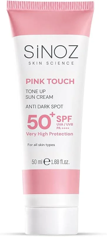 Sinoz Pink Touch SPF50+ Cilt Aydınlatıcı Pembe Yüz Güneş Kremi 50ml-Tüm Ciltler İçin-PA++++ — Cilt bakımı