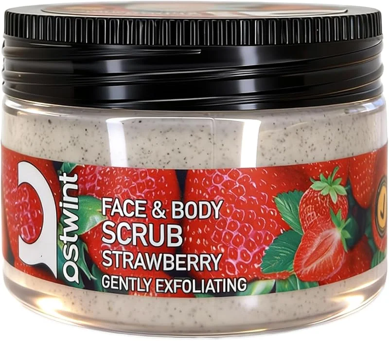 Ostwint Yüz ve Vücut Peeling Scrub Çilek 300 ml, Cilt Temizleyici, Pürüssüzleştirici, Dolaşımı Hızlandırıcı — Cilt bakımı