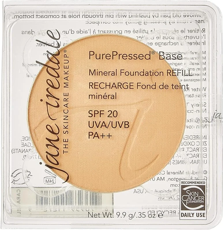 Jane Iredale PurePressed Base Mineral Foundation SPF 20 Refill, Sıkıştırılmış Mineral Pudra (Caramel) — Makyaj