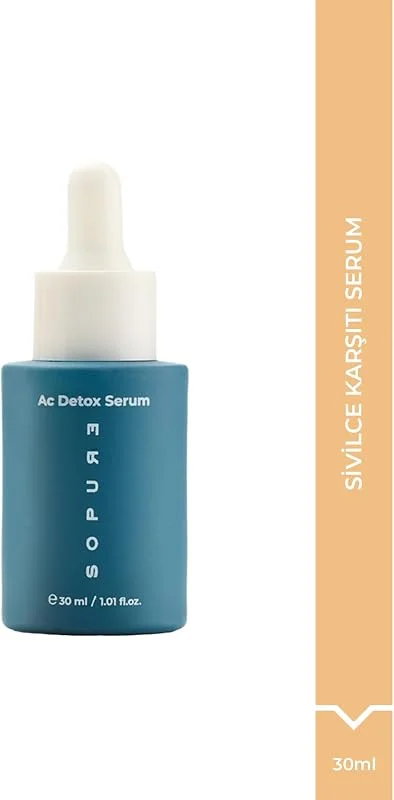 Sopure AC Detox Serum- Sivilce Karşıtı, Azelaik Asit ve Niasinamid İçeren Yetişkin Aknesi ve Gözenek Arındırıcı Retinol Serum-30 ML — Cilt bakımı