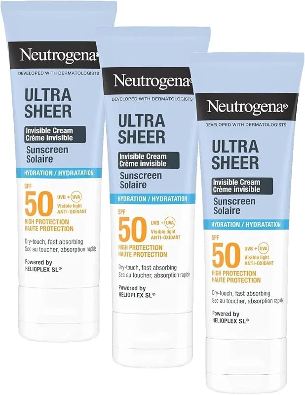 Neutrogena Ultra Sheer Hydrating Cream SPF50 Yüz Güneş Kremi 50 ml (3 paketi) — Cilt bakımı