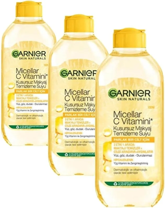 Garnier Micellar C Vitamini Kusursuz Makyaj Temizleme Suyu (400 ml) (3 paketi) — Cilt bakımı