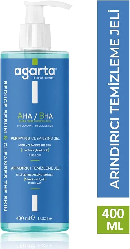 Agarta AHA, BHA Arındırıcı Yüz Temizleme Jeli, 400 ml, Yağlı ve Karma Cilt — Cilt bakımı
