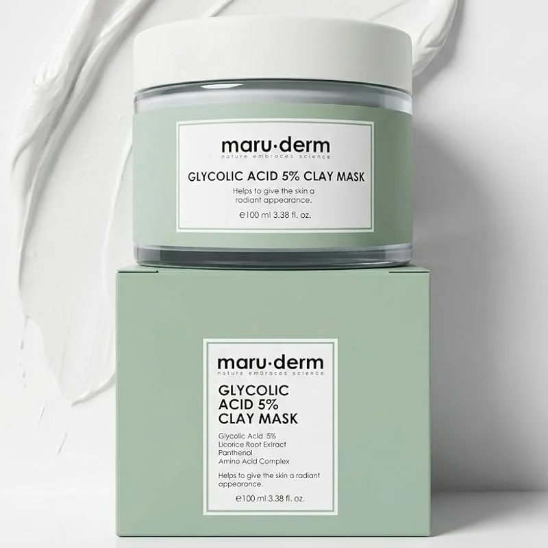 Maruderm Glikolik Asit%5 Gözenek Arındırıcı ve Cilt Tonu Eşitleyici Kil Maskesi – Vegan, Pürüzsüz ve Nemlendirici Arındırıcı Maske, 100 ML — Cilt bakımı