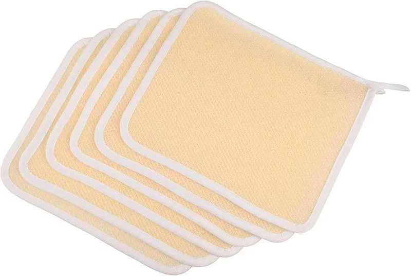 Aputue Peeling Banyo Bezi, 5'li Paket Çift Taraflı Peeling Havlusu, Vücut ve Yüz Temizliği İçin, 26x22 Cm Peeling Bezi, Ölü Deri Temizleme ve Cilt Bakımı İçin (A)