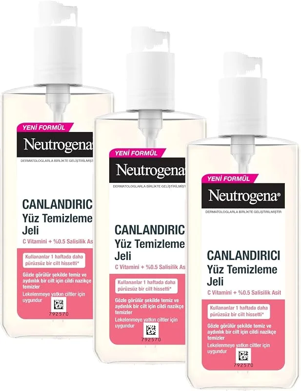 neutrogena canlandırıcı yüz yikama jeli (200 ml) (3 paketi) — Cilt bakımı