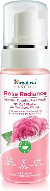 Himalaya Since 1930 Micellar Parlatıcı Yüz Temizleyici Köpük, Organik Gül, Normal-Yağlı Ciltler, 150 ml — Cilt bakımı