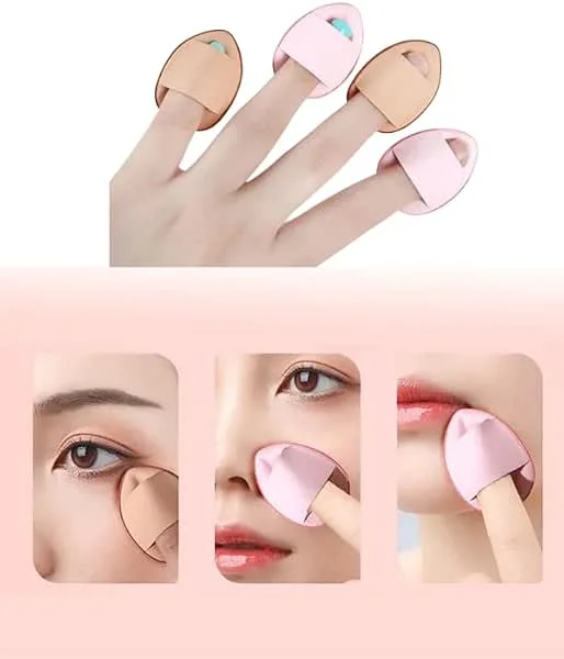 5 Adet Mini Kozmetik Puf Parmak Yüz Makyaj Sünger Concealer Göz Altı Kapatıcı