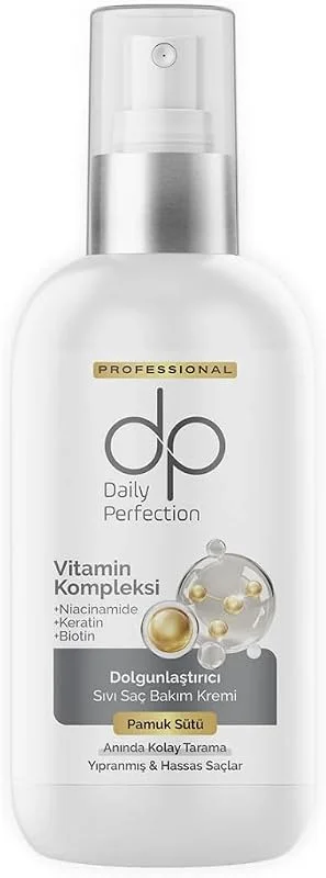 Daily Perfection Pamuk Sütü Sıvı Saç Bakım Kremi 200 ml - Yıpranmış ve Hassas Saçlar İçin Kolay Tarama Sağlayan Nemlendirici Bakım Spreyi — Saç bakımı
