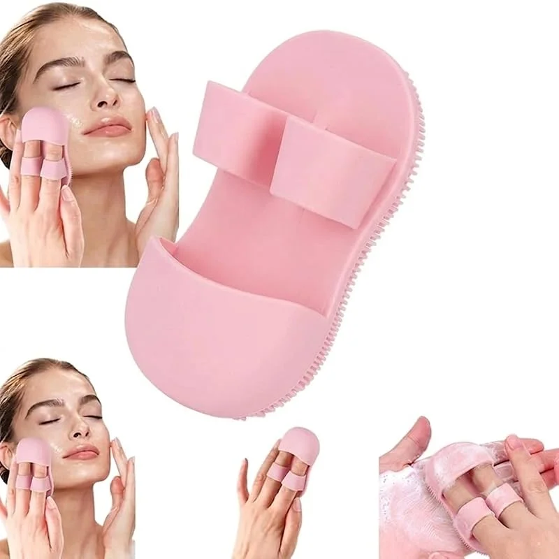 Silikon Cilt Yüz El Temizleme ve Peeling Fırçası, pembe — Cilt bakımı