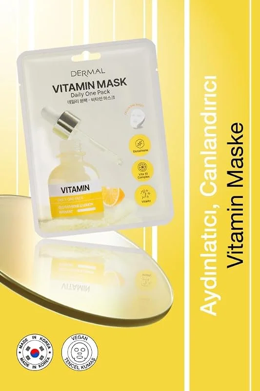 Dermal Kuru ve Yorgun Ciltler için Nemlendirici ve Canlandırıcı Vitamin Kore Maskesi 23 gr — Cilt bakımı