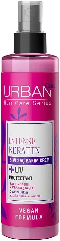 URBAN Care Intense Keratin Aşırı Yıpranmış Cansız Saçlara Özel Sıvı Saç Bakım Kremi 200 ml- Vegan — Saç bakımı