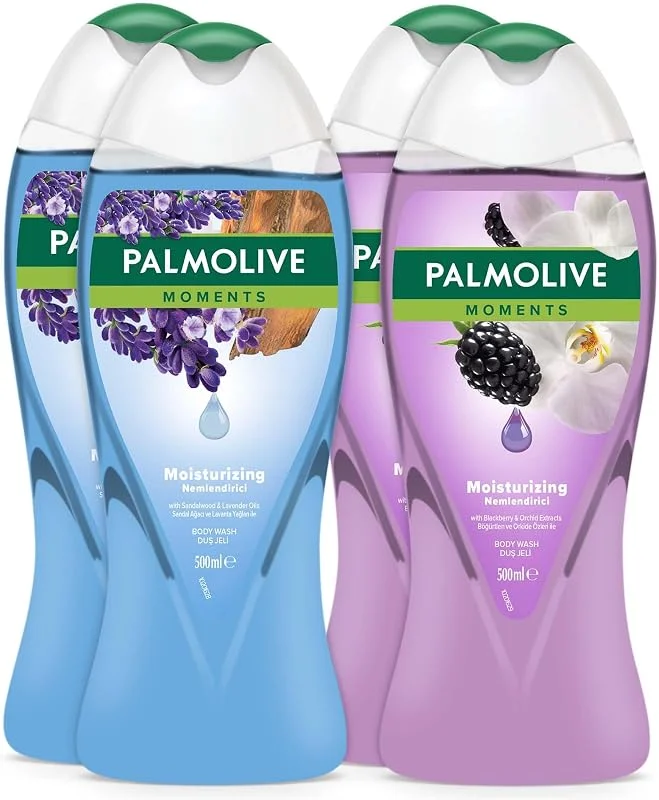 Palmolive Moments Lavanta Yağları ve Böğürtlen ile Nemlendirici Banyo ve Duş Jeli 500ml x 4 Adet — Makyaj