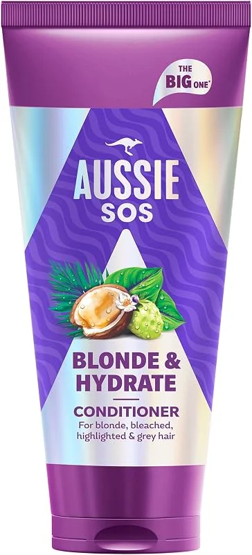 Aussie SOS Blonde & Hydrate Açık Renk Boyalı, Röfleli ve Gri Saçlar İçin Saç Kremi 350ml — Saç bakımı