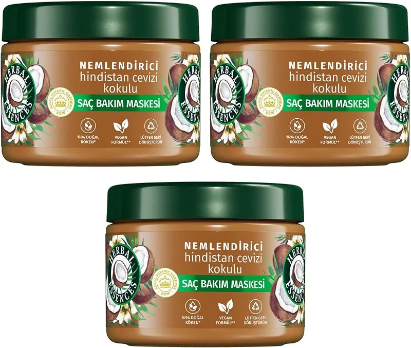 Herbal Essences Nemlendirici Hindistan Cevizi Kokulu Saç Bakım Maskesi 300ml 3lü paket — Saç bakımı