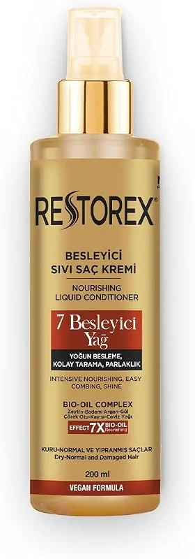 Restorex Besleyici Bakım Sıvı Saç Kremi 200 Mililitre, 7 Besleyici Yağ — Cilt bakımı