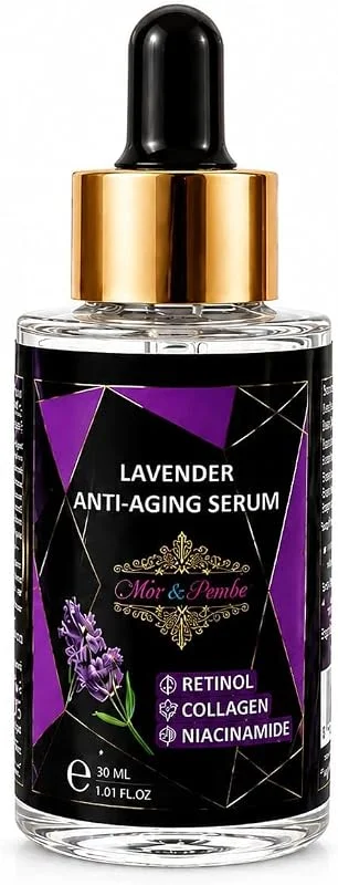 Mor&Pembe Lavender Anti-Aging Serum, Retinol, Collagen ve Niacinamide ile Gece Bakım Serumu, 30 ml — Cilt bakımı