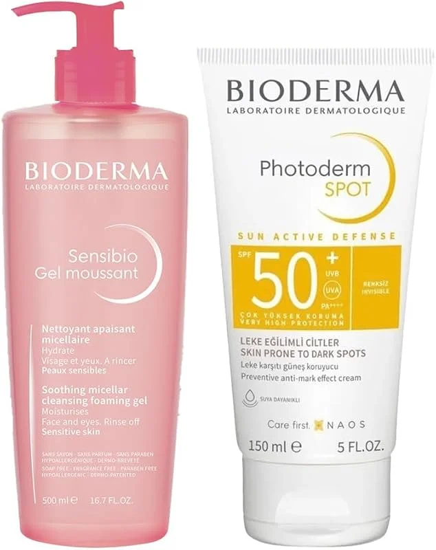 Bioderma Sensibio Yüz Temizleme Jeli 500 ml ve Photoderm Spot 150 ml — Cilt bakımı