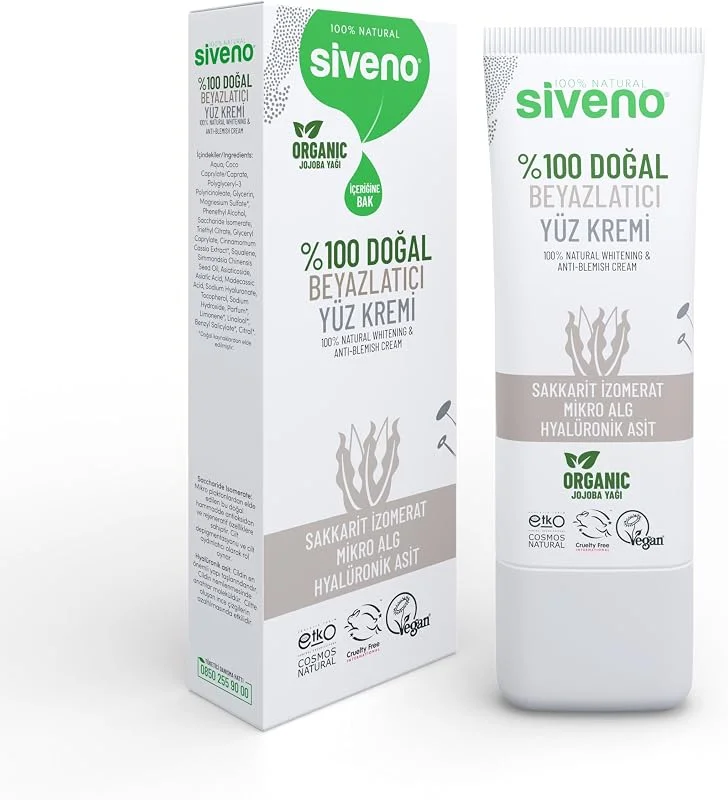 Siveno%100 Doğal Yüz Kremi Beyazlatıcı Aydınlatıcı Canlandırıcı Etkili 30 ml — Cilt bakımı