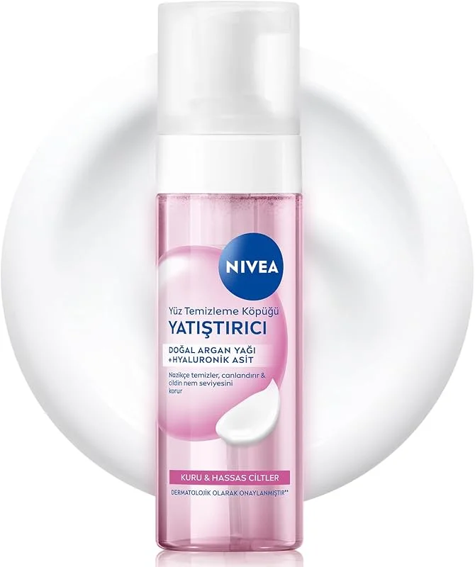 NIVEA Yüz Yıkama Köpüğü Yatıştırıcı 150 ml, Kuru Ciltler, Derinlemesine Yüz Temizleme, Doğal Badem Yağı ile Cilt Bakım — Cilt bakımı