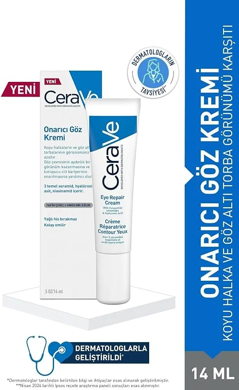 CeraVe Koyu Halka ve Göz Altı Torba Görünümü Karşıtı Onarıcı Göz Kremi 14 ml — Cilt bakımı