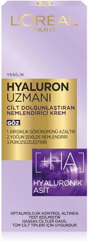 L'Oreal Paris Hyaluron Uzmanı Cilt Dolgunlaştıran Nemlendirici Göz Kremi — Cilt bakımı