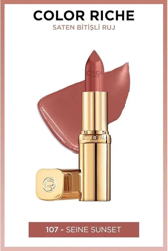 L'Oreal Paris Color Riche Saten Bitişli Ruj - 107 Seine Sunset Nude — Makyaj
