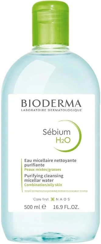 Bioderma Sebium H2O Karma, Yağlı ve Akne Eğilimli Ciltler için Micellar Makyaj Temizleme Suyu — Cilt bakımı