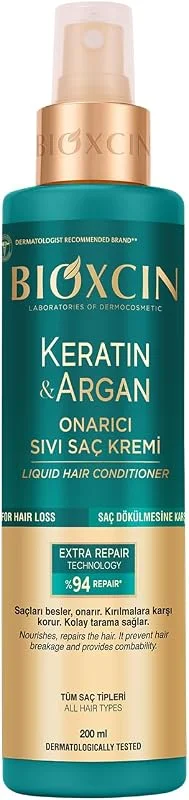 Bioxcin Keratin & Argan Onarıcı Sıvı Saç Bakım Kremi 200 ml - Yıpranmış Ve Hassas Saçlar — Saç bakımı