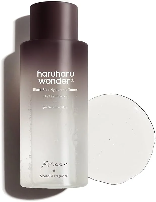 Haruharu [ Wonder] Siyah pirinç hiyalüronik toner, hassas ciltler için, 150 ml, alkolsüz, parfümsüz, vegan, hayvanlar üzerinde denenmemiştir, EWG-yeşil — Cilt bakımı