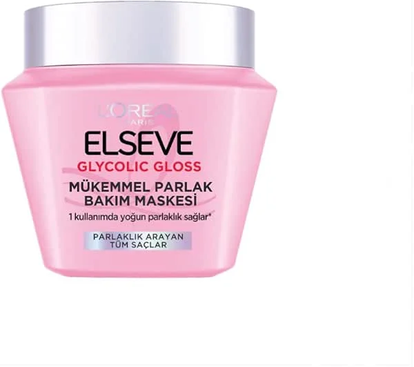 L'Oréal Paris Elseve Glycolic Gloss Mükemmel Parlaklık Veren Saç Bakım Maskesi 300ml — Saç bakımı