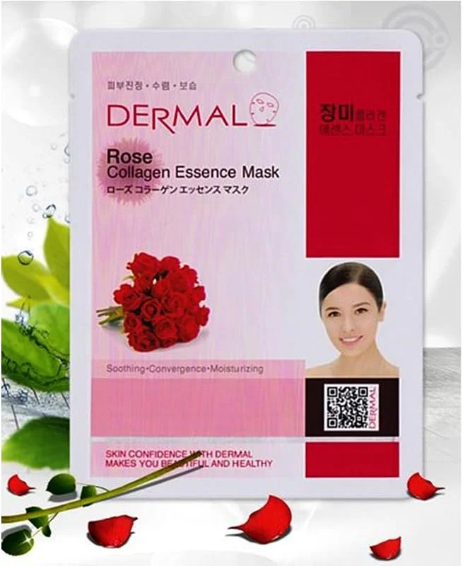 DERMAL Nemlendirici ve Pürüzsüzleştirici Gül Özlü Kolajen Maske 23gr — Cilt bakımı