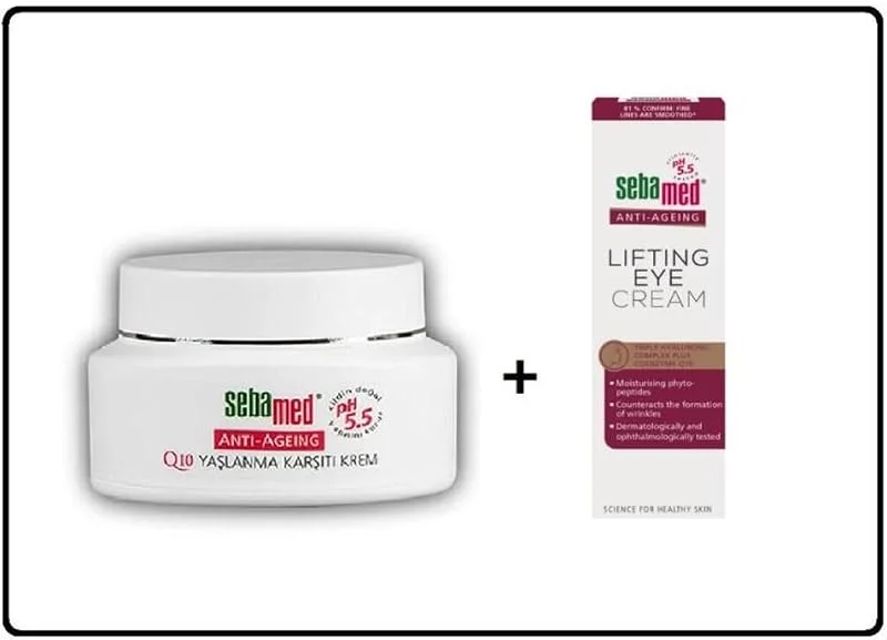 Sebamed Q10 Yaşlanma Karşıtı Yüz Bakım Kremi 50ml + Anti Aging Kırışıklık Karşıtı Göz Kremi 15ml 2'li SET — Cilt bakımı