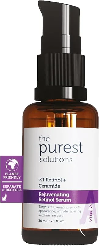 The Purest Solutions, Retinol İçerikli Gece Bakım Serumu, Kırışıklık Karşıtı Bakım, 30 ml (%1 Retinol + Seramid) — Cilt bakımı