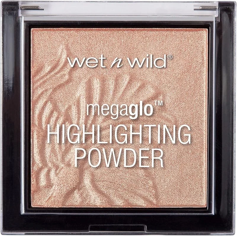 wet n wild MegaGlo Highlighting Powder, Highlighter Makeup, Shimmer Glow, Natural Pink Precious Petals — Makyaj