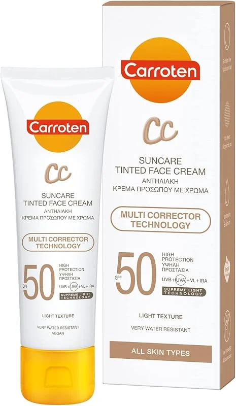 Carroten CC Spf50 Yüksek Koruyucu Renkli Yüz Güneş Kremi 50ml — Cilt bakımı