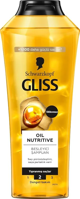 Gliss Oil Nutritive Omega 9 ve Marula Yağı içeren Besleyici Şampuan 400 ml Yıpranmış Saçlar — Saç bakımı