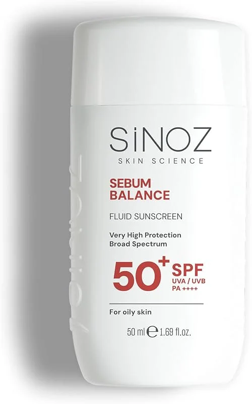 Sinoz SPF50+ Yağlı Ciltler İçin Sıvı Yüz Güneş Kremi 50ml-Yeni Nesil Güneş Filtreleri Hibrit Formül PA++++ — Cilt bakımı