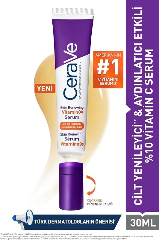 CeraVe Skin Renewing Cilt Yenileyici Aydınlatıcı C Vitamini Yüz Serumu 30 ml — Cilt bakımı